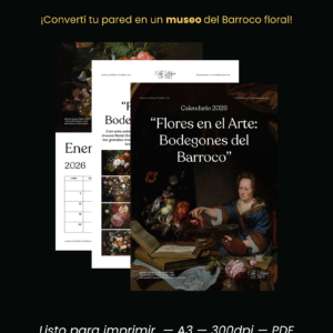 Calendario Imprimible A3 "Flores en el Arte: Bodegones del Barroco"