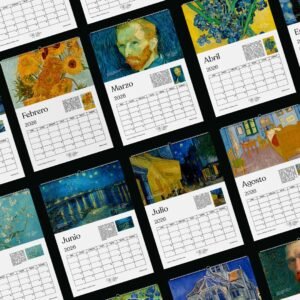 Calendario Imprimible A3  "Vincent van Gogh: Luz, Color y Emoción"