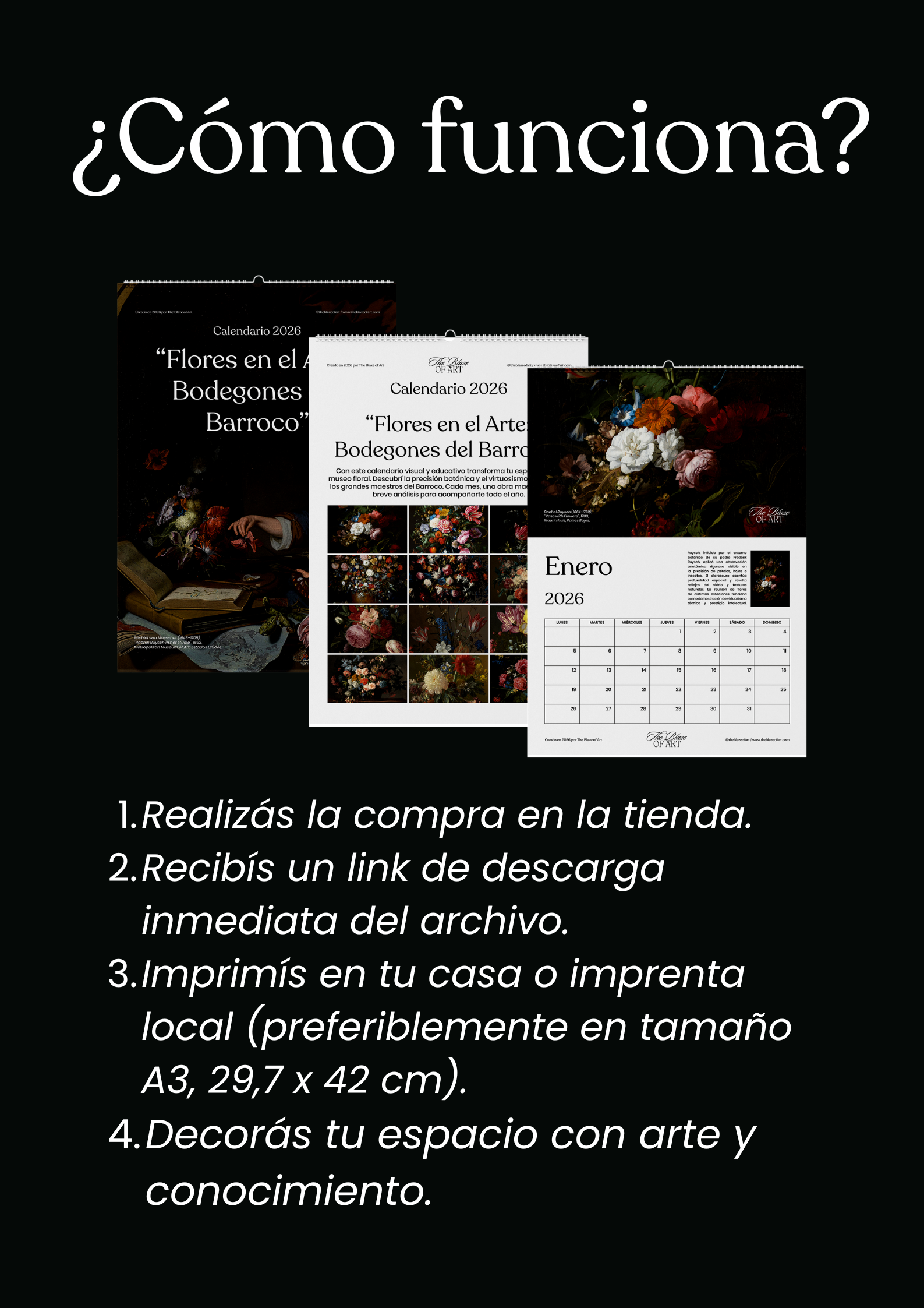 Calendario Imprimible A3 "Flores en el Arte: Bodegones del Barroco" - Image 6